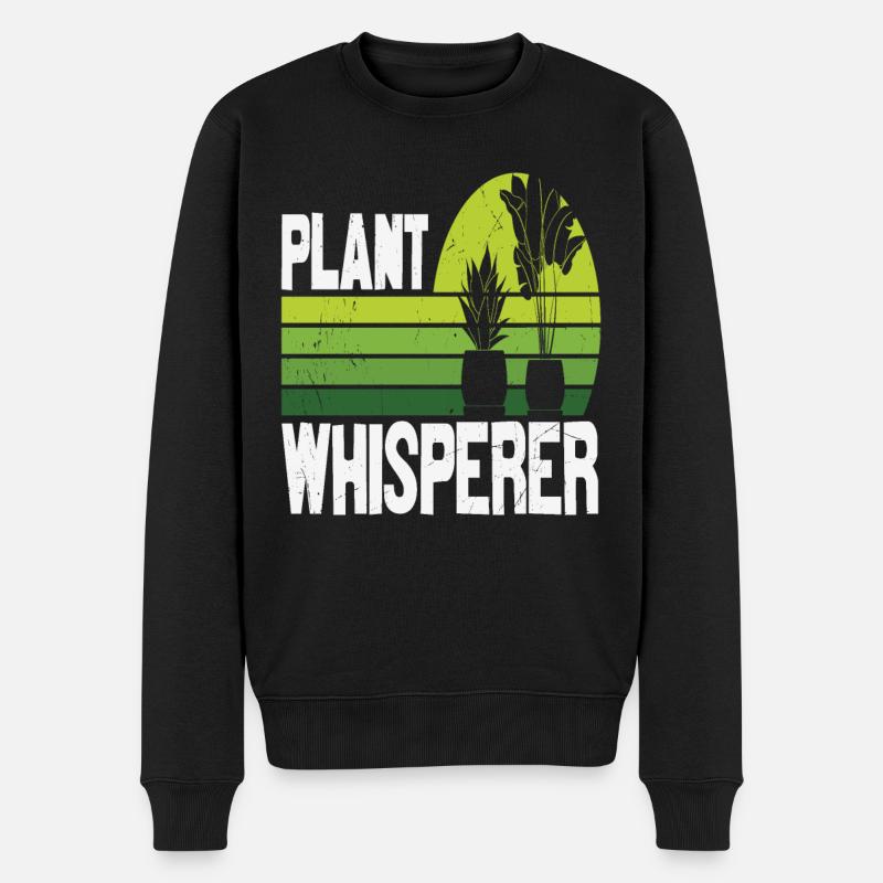 Pflanzenflüsterer Greenery Zitate - Männer Premium Bio Pullover - Schwarz