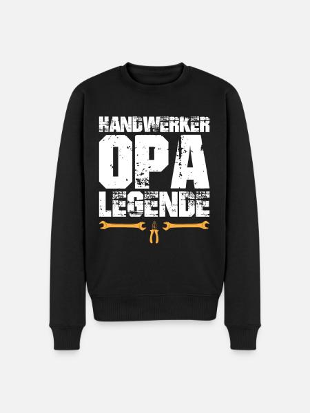Handwerker Opa Legende - Männer Premium Bio Pullover - Schwarz