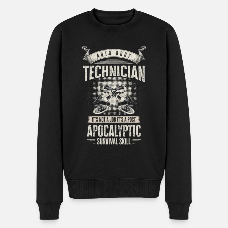 Technicien carrosserie post-apocalyptique - Pull Premium bio Homme - noir