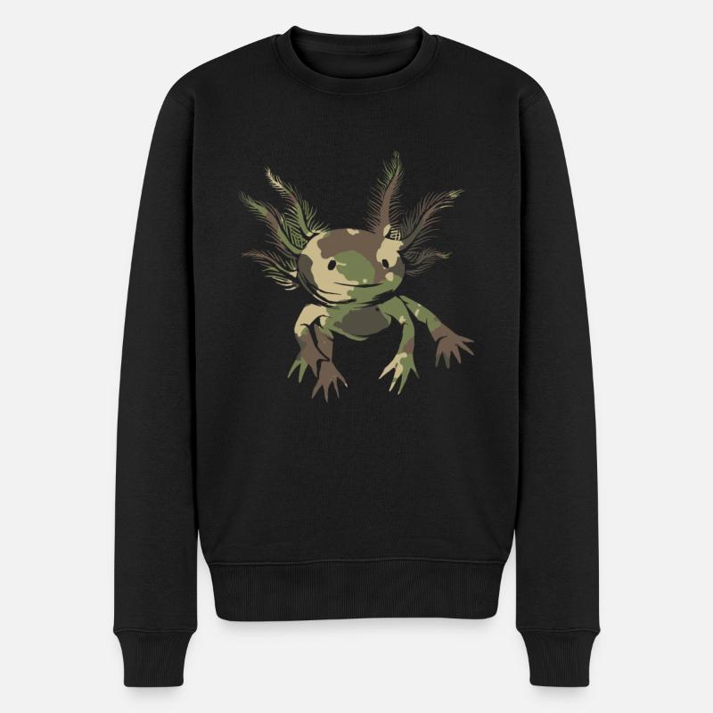 Axolotl Camouflage Flag Axolotl - Männer Premium Bio Pullover - Schwarz