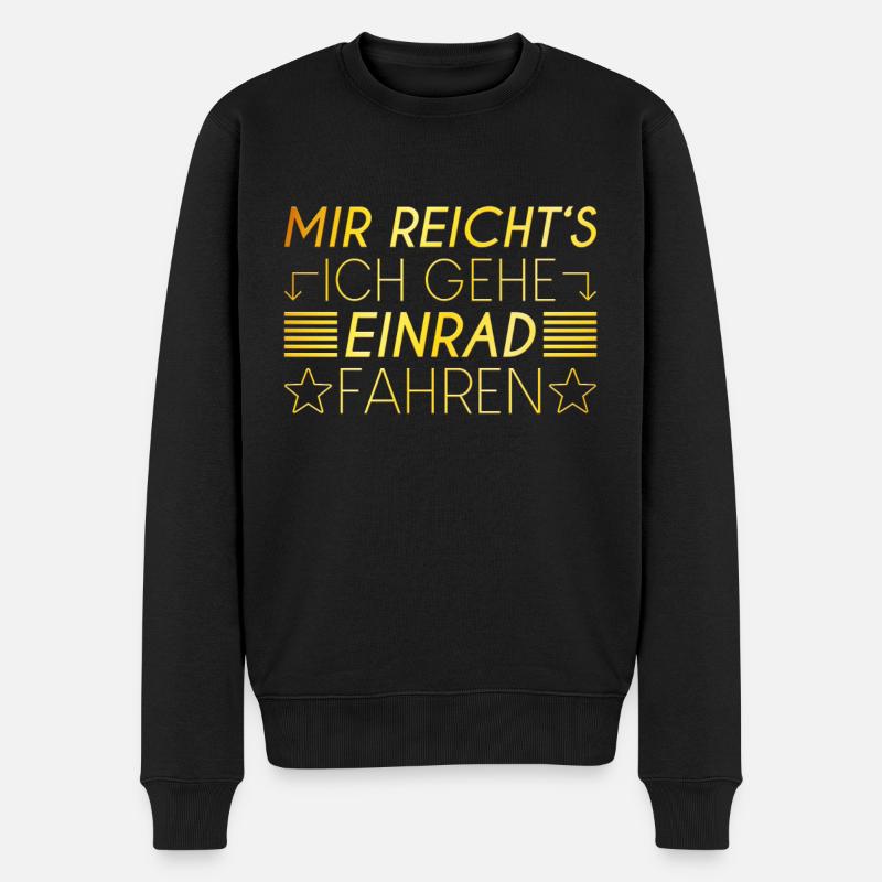 Einrad Spruch - Männer Premium Bio Pullover - Schwarz