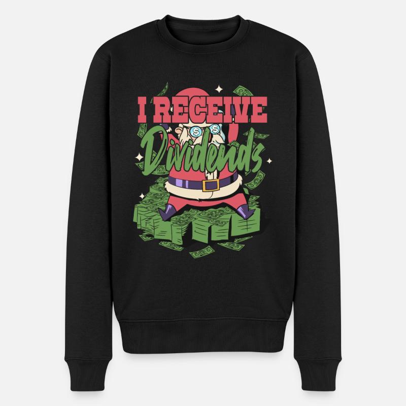 I Receive Dividends - Männer Premium Bio Pullover - Schwarz