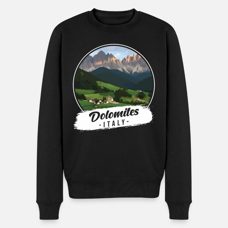 Dolomiten Italy Souvenir - Männer Premium Bio Pullover - Schwarz