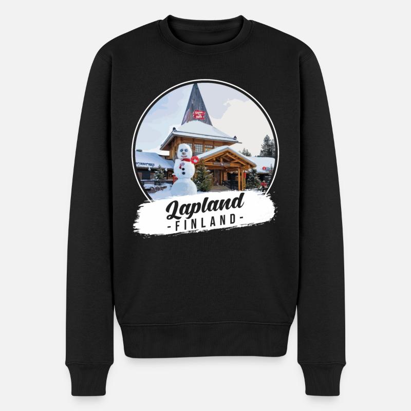 Laponie Finlande Souvenir - Pull Premium bio Homme - noir