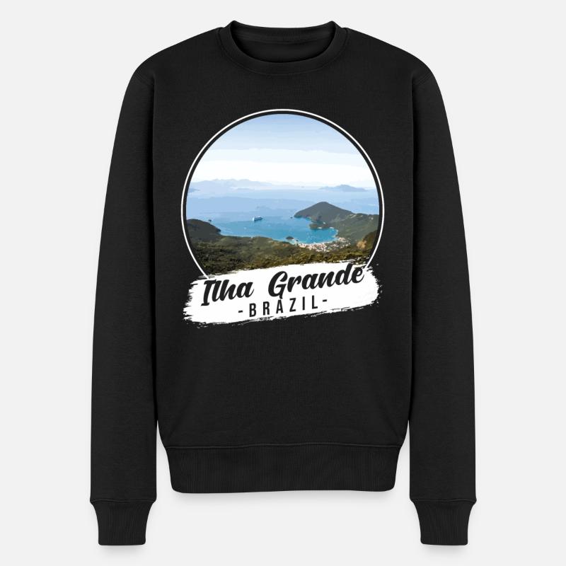 Ilha Grande Brésil Souvenir - Pull Premium bio Homme - noir