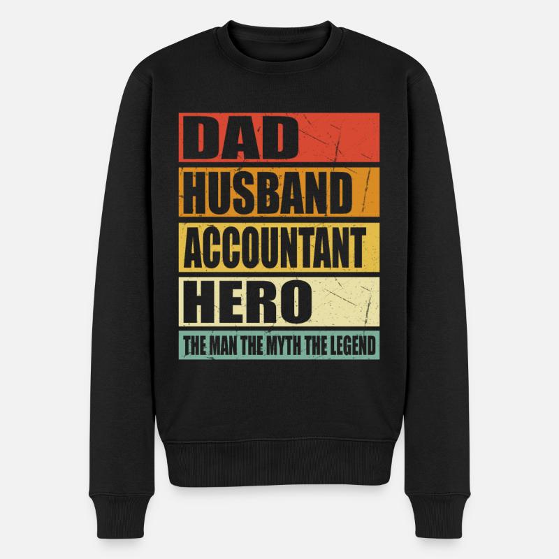 Père Mari Comptable Héros - Pull Premium bio Homme - noir