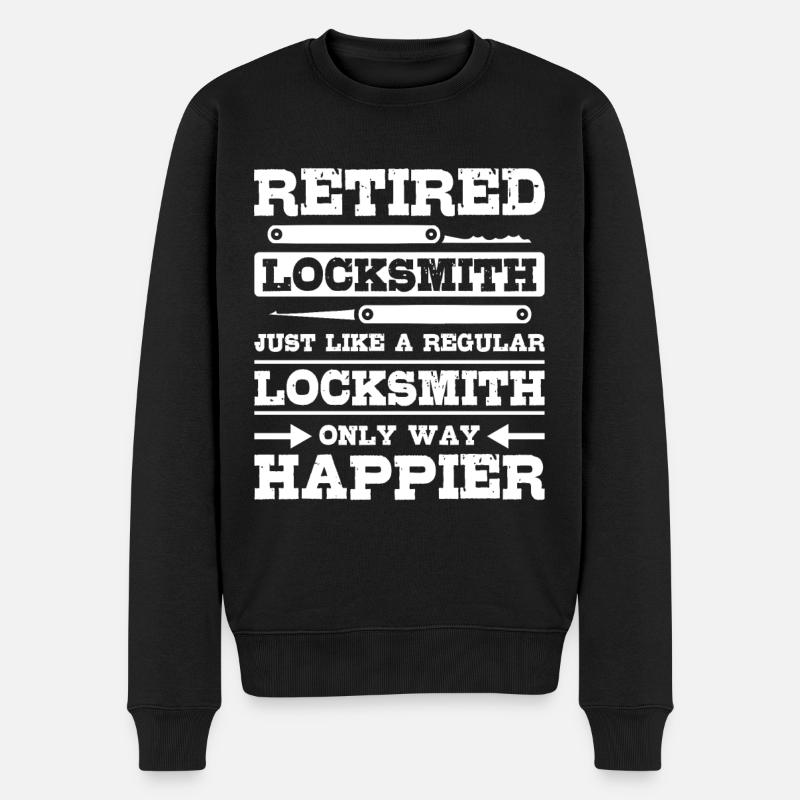 Heureux serrurier à la retraite - Pull Premium bio Homme - noir