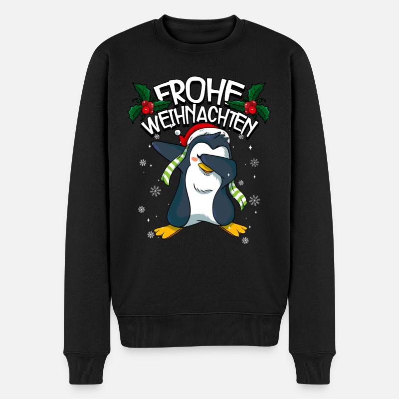 Frohe Weihnachten - Männer Premium Bio Pullover - Schwarz