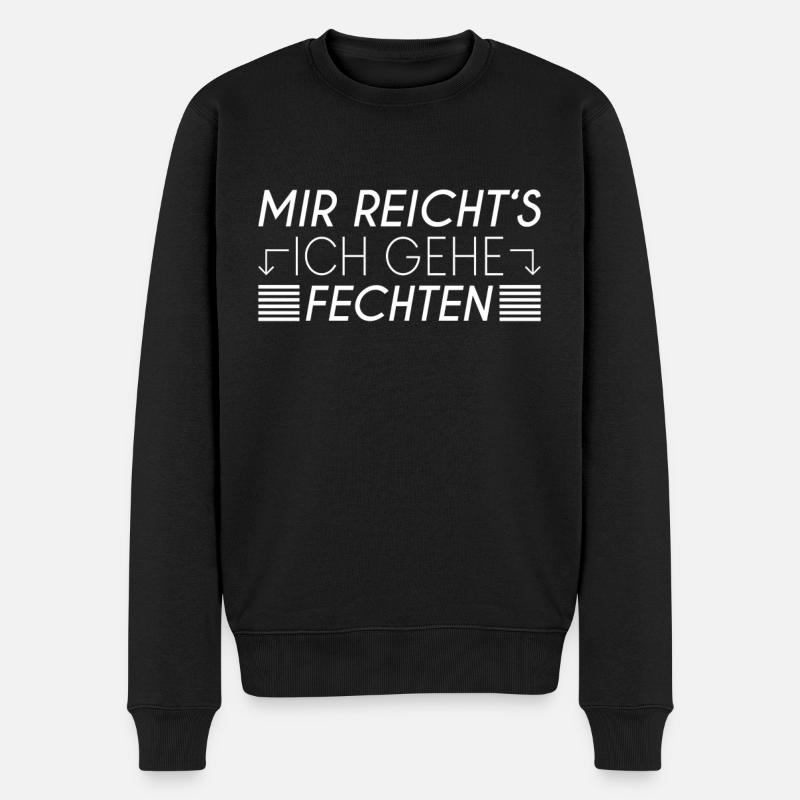 Fechten Spruch - Männer Premium Bio Pullover - Schwarz