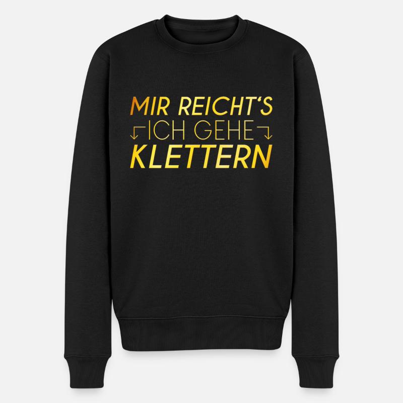 Klettern Spruch - Männer Premium Bio Pullover - Schwarz
