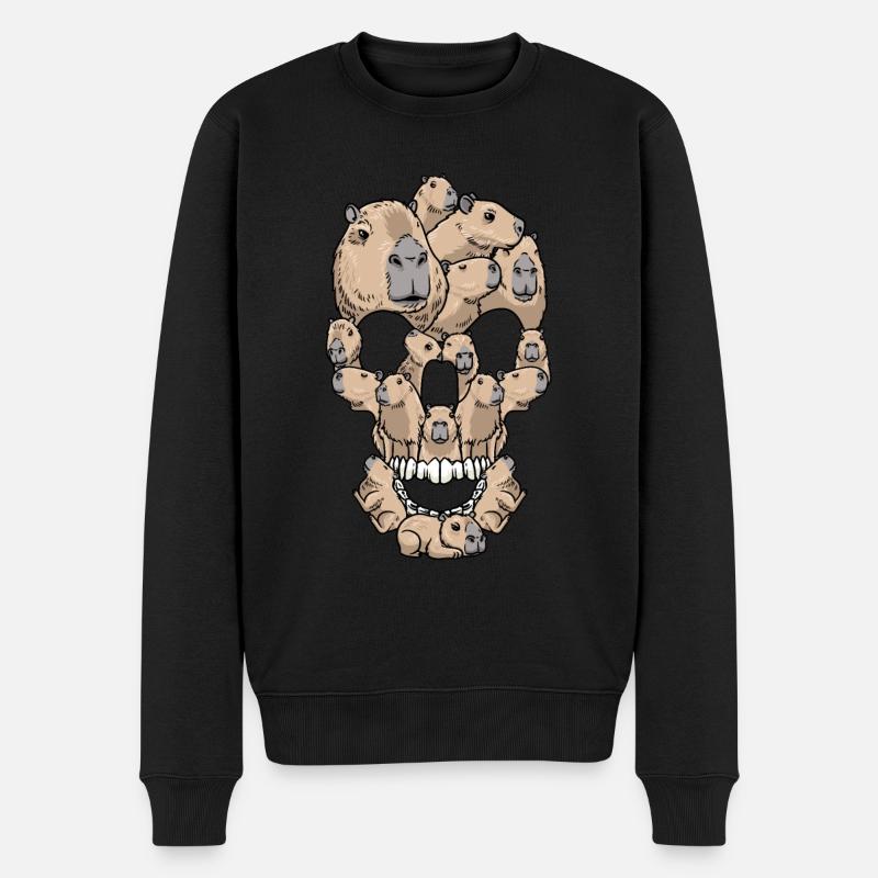 Capybara Kranium Capybara - Økologisk premium-sweatshirt til mænd - sort