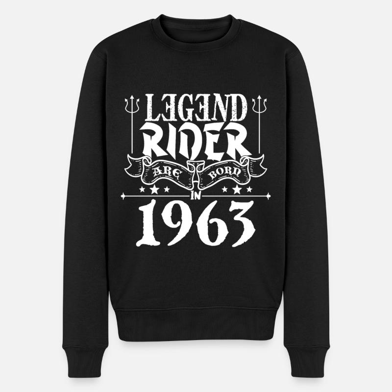 Legend Rider Are geboren 1963 - Männer Premium Bio Pullover - Schwarz
