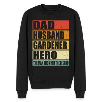 Father Husband Gardener Held - Men's Premium Organic Jumper - black - Front - Nico (187cm)