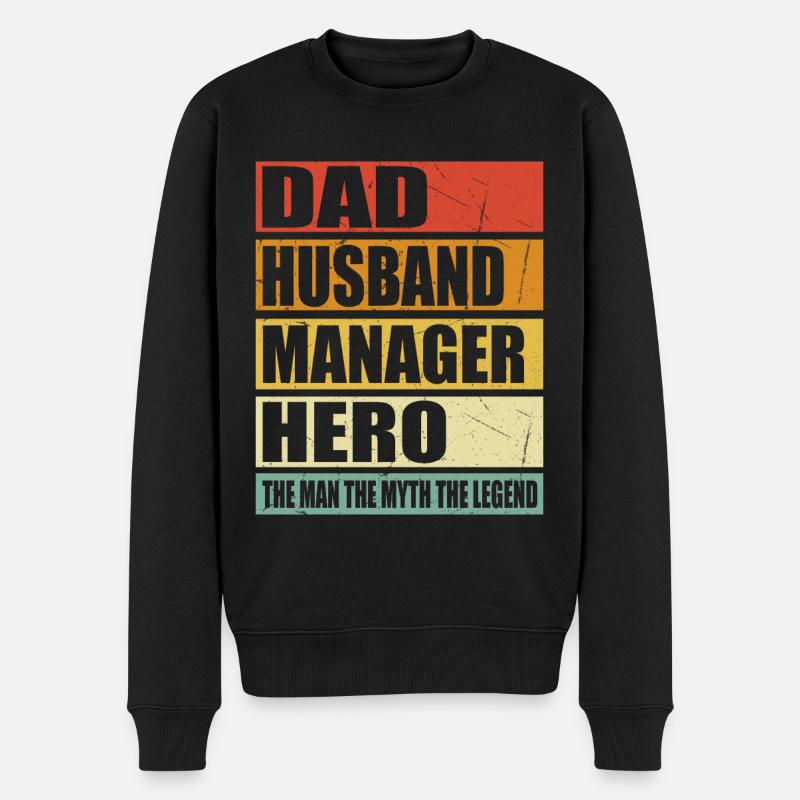 Père Mari Manager Héros - Pull Premium bio Homme - noir