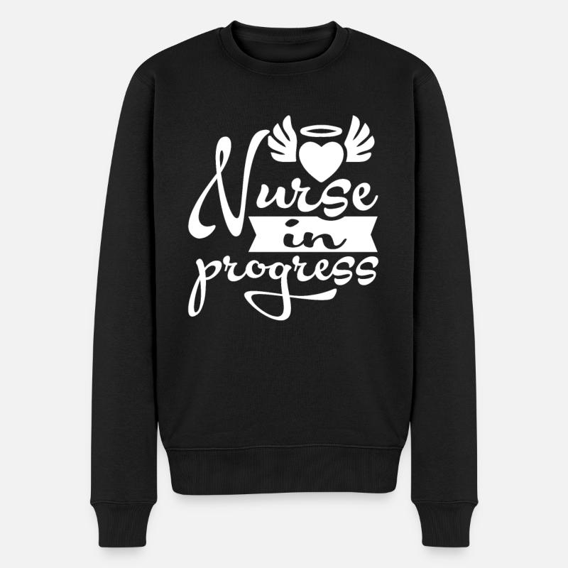 Krankenschwester in Progress - Männer Premium Bio Pullover - Schwarz