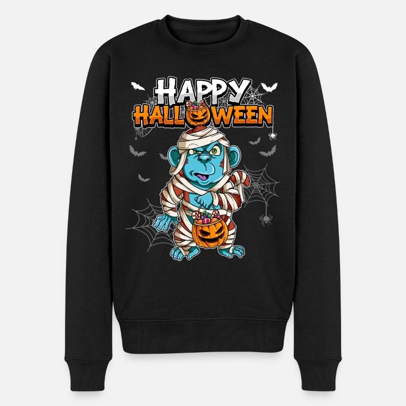 Maman singe d’Halloween - Pull Premium bio Homme - noir