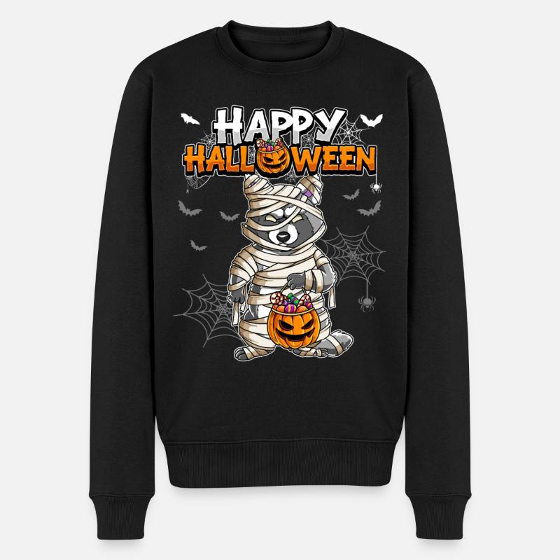 Maman raton laveur d’Halloween - Pull Premium bio Homme - noir