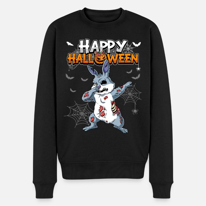 Lapin d’Halloween Zombie - Pull Premium bio Homme - noir