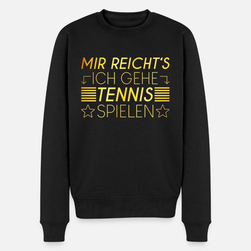 Tennis Spruch - Männer Premium Bio Pullover - Schwarz