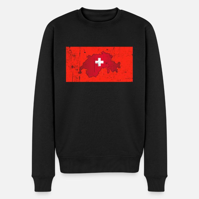 Drapeau de la Suisse - Pull Premium bio Homme - noir