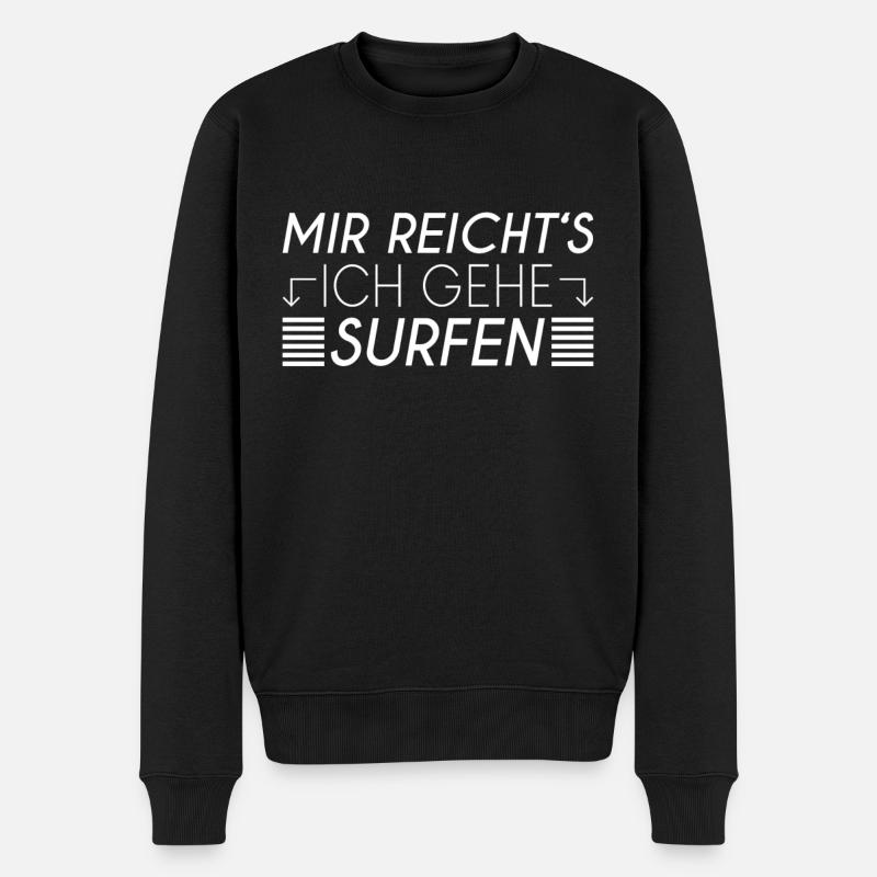 Surfen Spruch - Männer Premium Bio Pullover - Schwarz