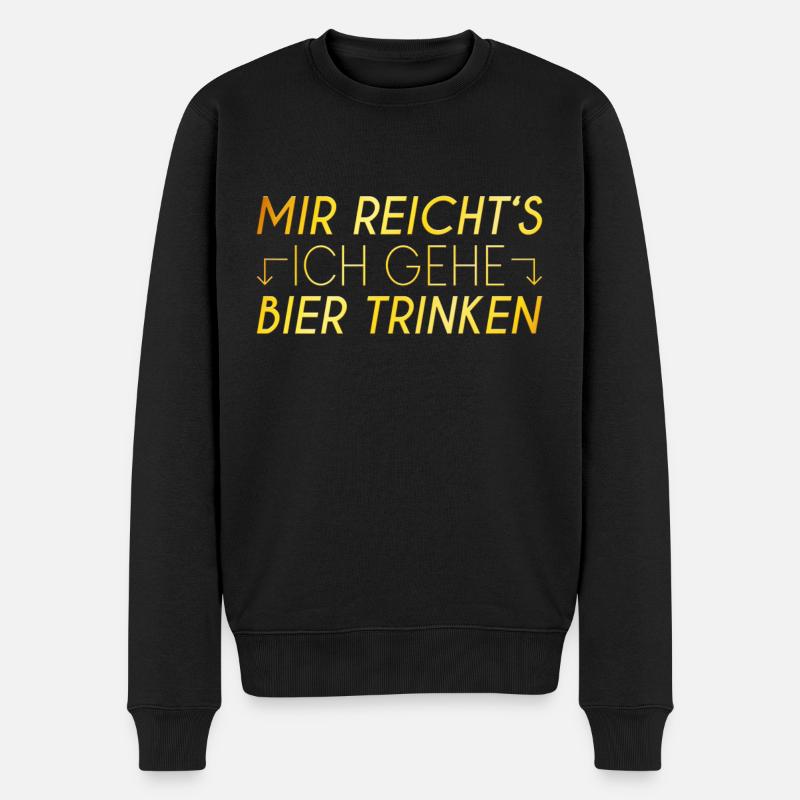 Bier Spruch - Männer Premium Bio Pullover - Schwarz