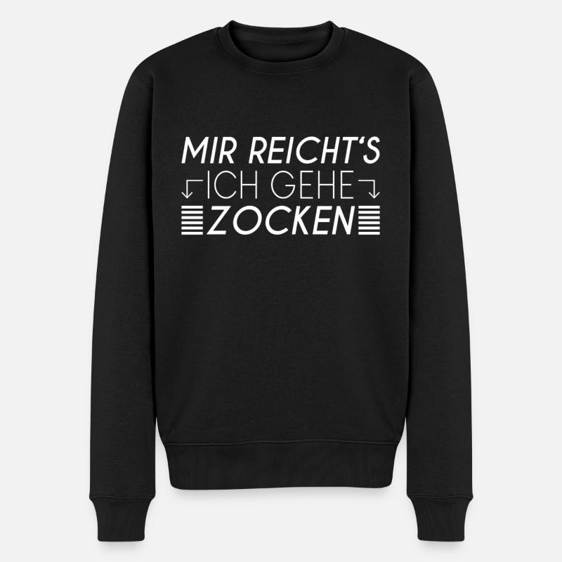 Zocken Spruch - Männer Premium Bio Pullover - Schwarz