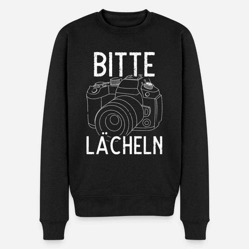 Bitte Lächeln - Männer Premium Bio Pullover - Schwarz