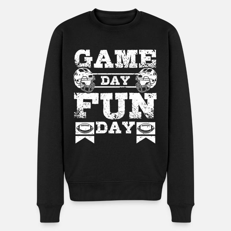 Game day fun day american football - Männer Premium Bio Pullover - Schwarz