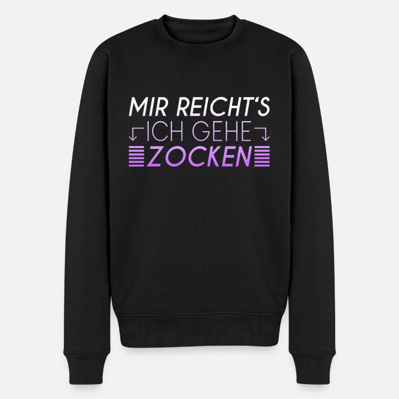 Zocken Spruch - Männer Premium Bio Pullover - Schwarz