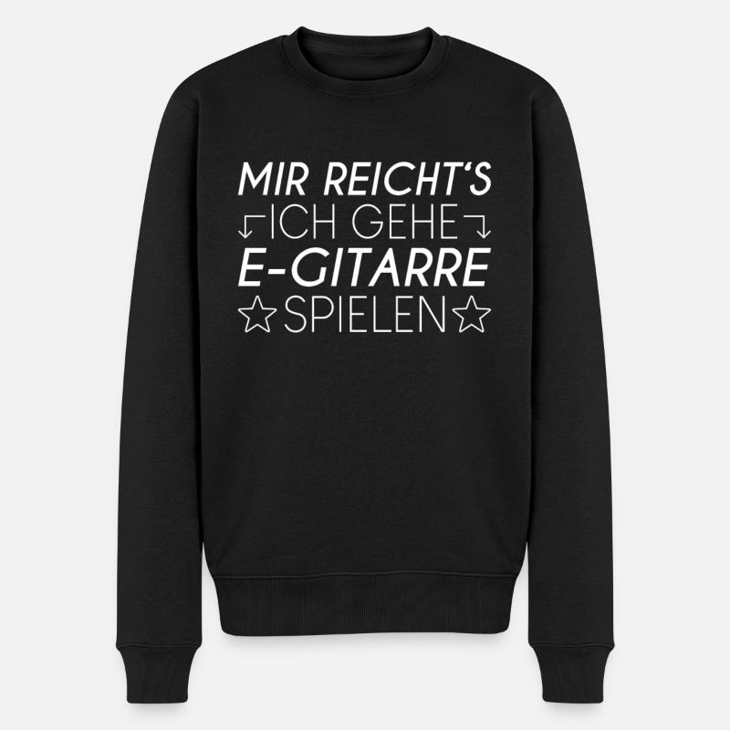 E Gitarre Spruch - Männer Premium Bio Pullover - Schwarz