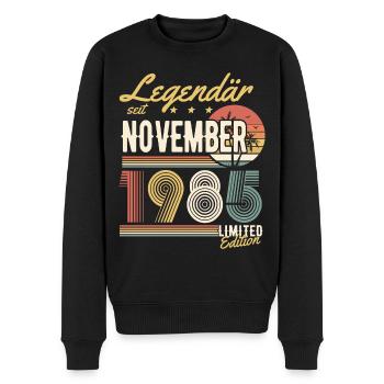 Legendär Seit November 1985 Geburtstag Geschenk - Männer Premium Bio Pullover - Schwarz - Vorne - Nico (187cm)