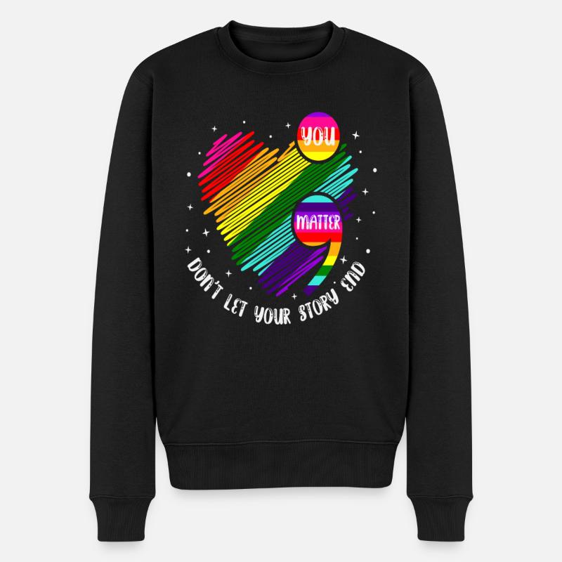 Du bist wichtig, lass deine Geschichte nicht enden - Männer Premium Bio Pullover - Schwarz