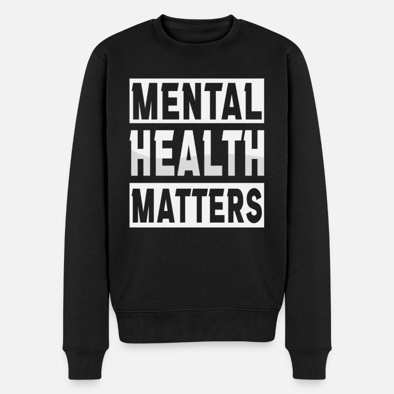 Mental Helth compte - Pull Premium bio Homme - noir