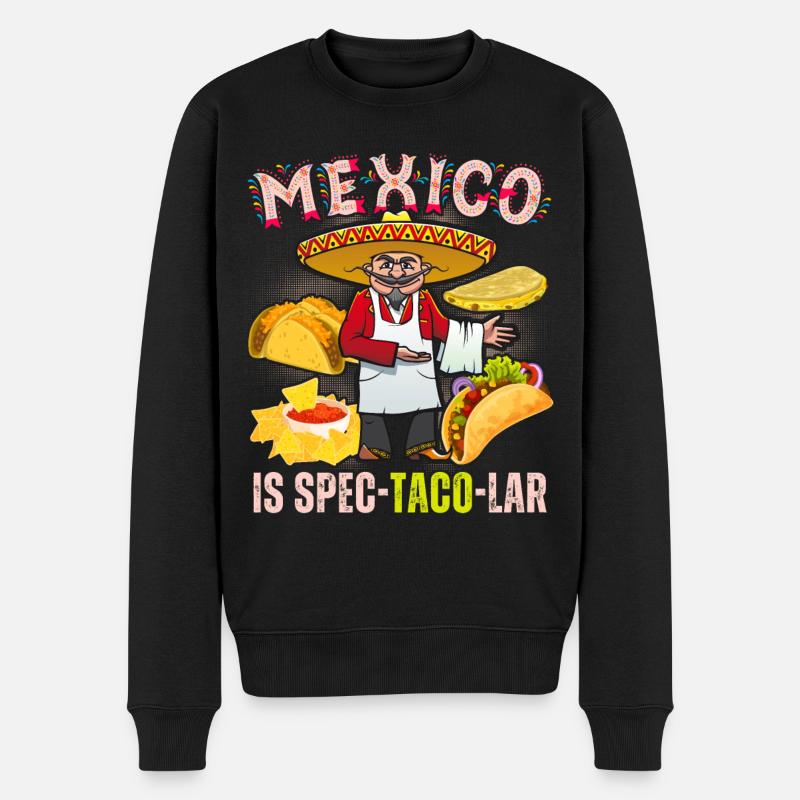 Taco drôle en disant Mexique - Pull Premium bio Homme - noir