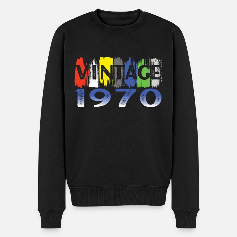 Jahrgang 1970 Retro Bitrthday Limited Edition - Männer Premium Bio Pullover - Schwarz
