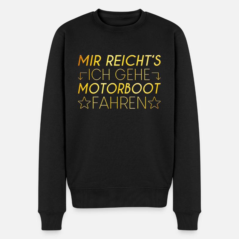 Motorboot Spruch - Männer Premium Bio Pullover - Schwarz