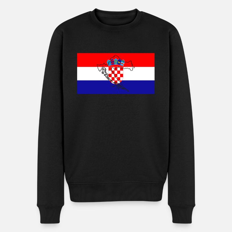 Drapeau de la Croatie - Pull Premium bio Homme - noir