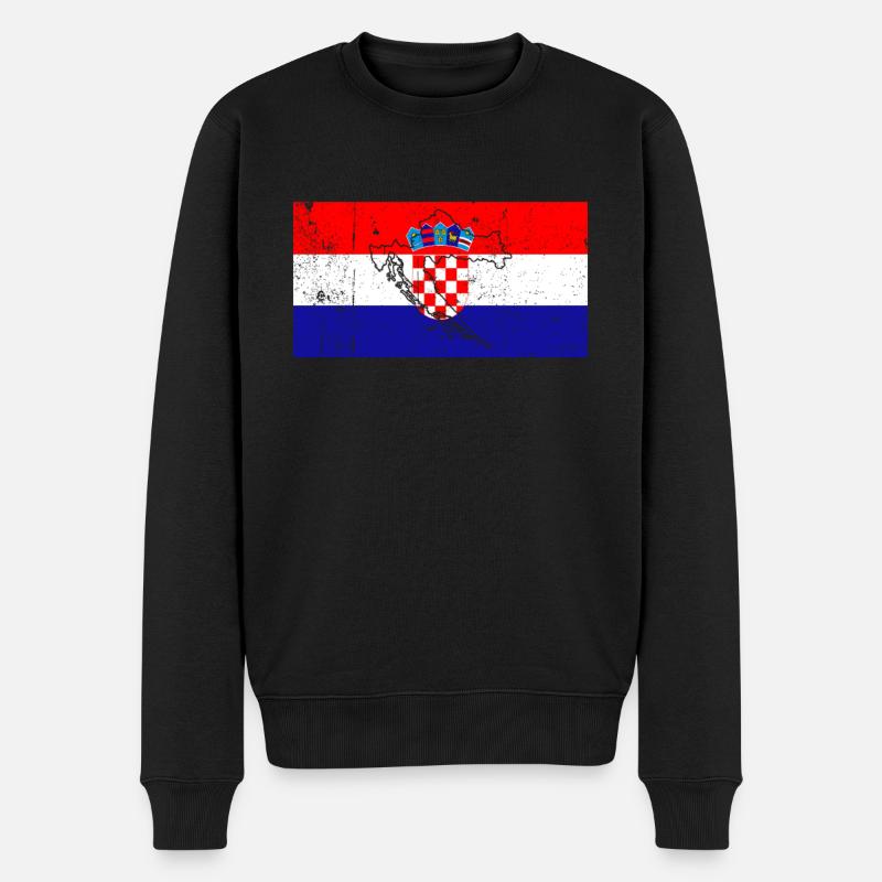 Drapeau de la Croatie - Pull Premium bio Homme - noir