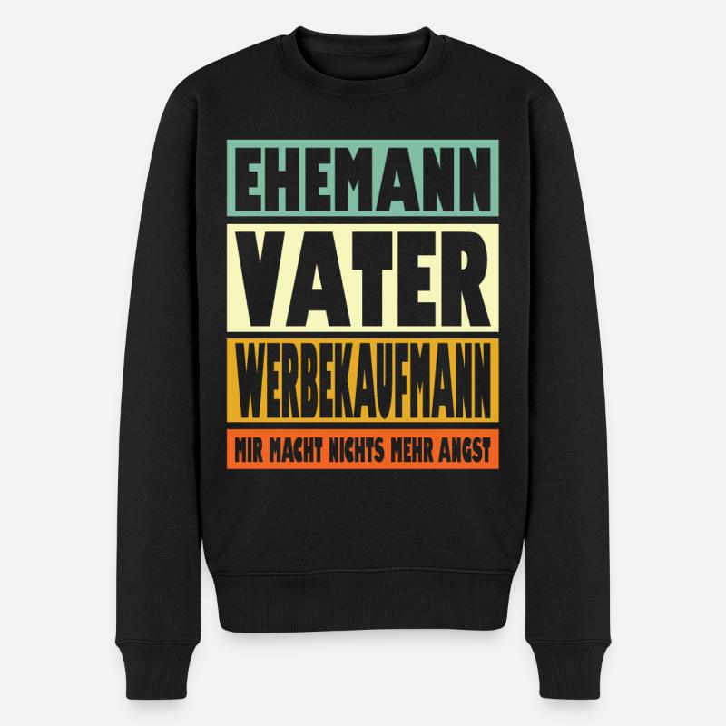 Werbekaufmann Vater Ehemann Held - Männer Premium Bio Pullover - Schwarz