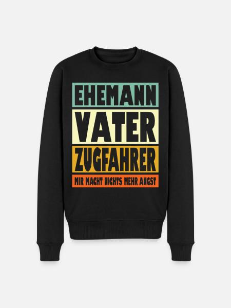 Zugfahrer Vater Ehemann Held - Männer Premium Bio Pullover - Schwarz