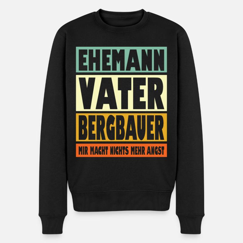 Bergbauer Vater Ehemann Held - Männer Premium Bio Pullover - Schwarz