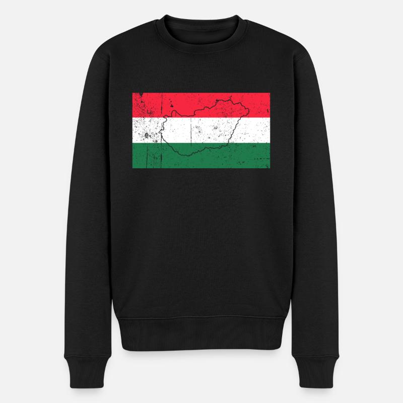 Ungarn Flagge - Männer Premium Bio Pullover - Schwarz