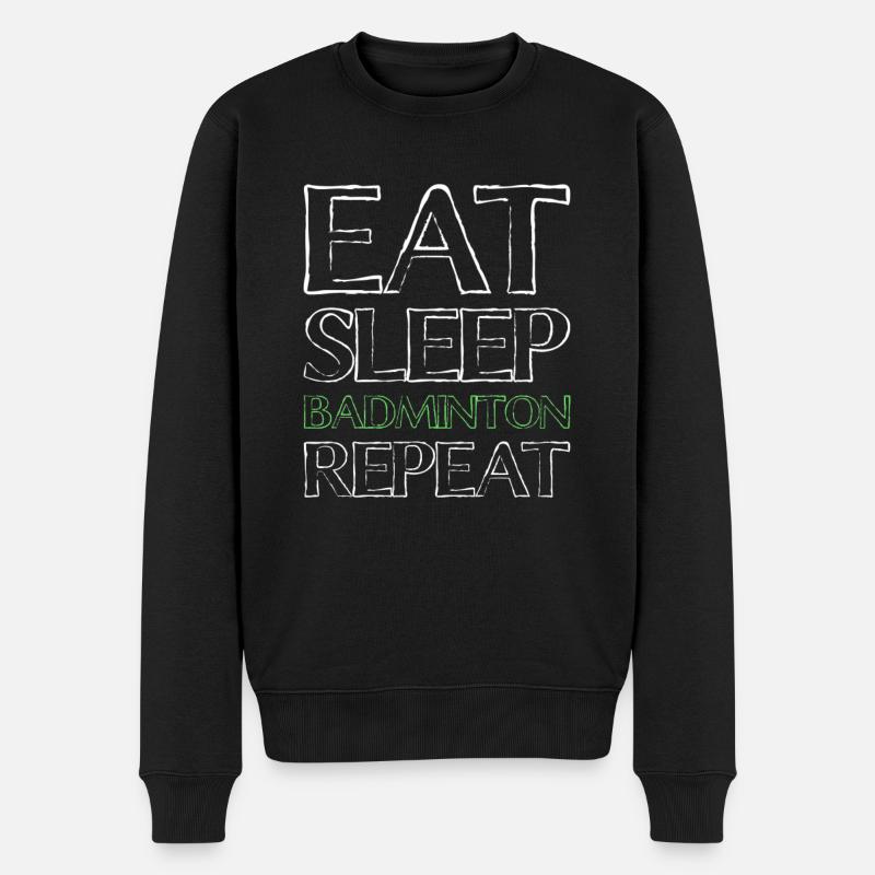 Manger du badminton du sommeil - Pull Premium bio Homme - noir