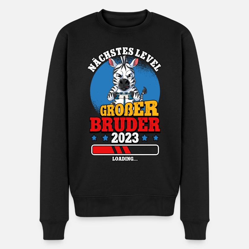Nächstes Level Großer Bruder 2023 - Männer Premium Bio Pullover - Schwarz