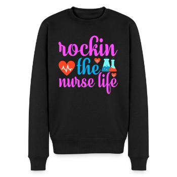Nurse Hospital Emergency - Men's Premium Organic Jumper - black - Front - Nico (187cm)