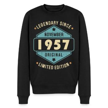 Novembre 1957 Vintage Retro Anniversaire - Pull Premium bio Homme - noir - Devant - Nico (187cm)
