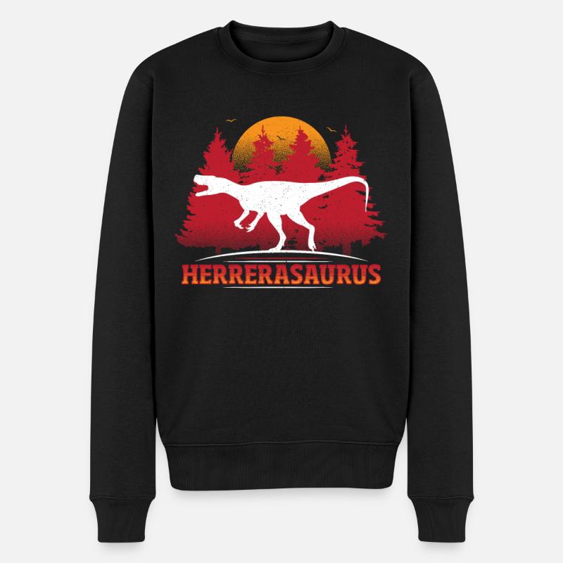 Herrerasaurus Dinosaur - Männer Premium Bio Pullover - Schwarz