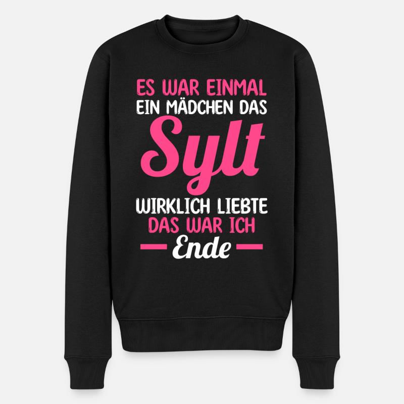 Nordsee Sylt - Männer Premium Bio Pullover - Schwarz