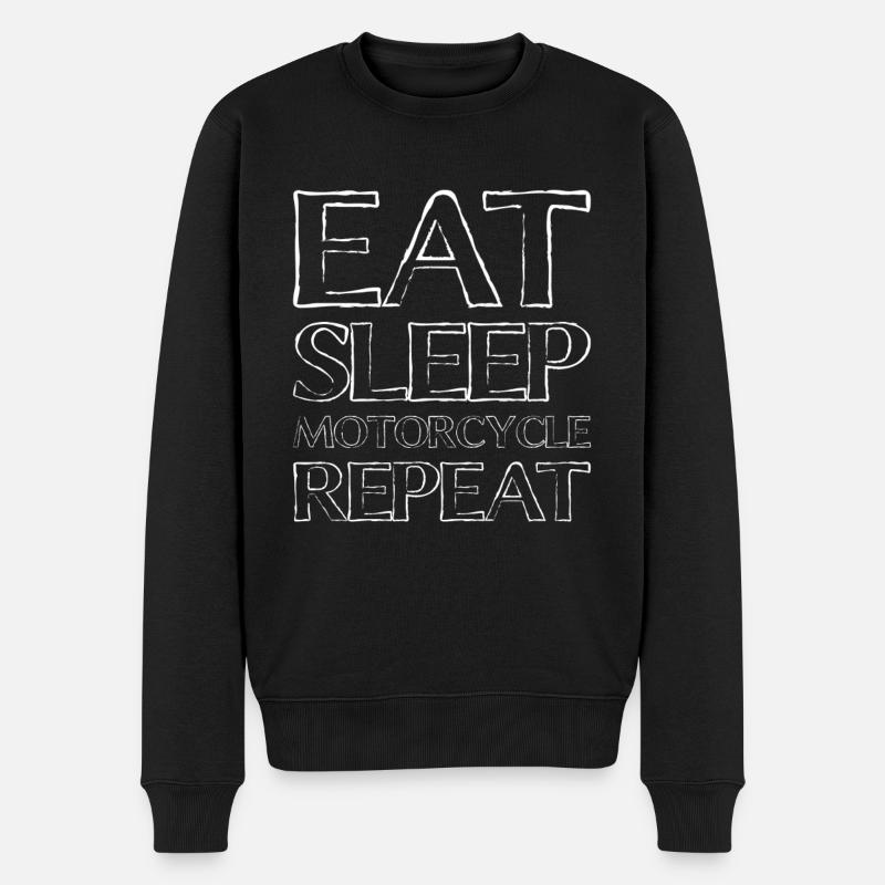Manger sleep moto - Pull Premium bio Homme - noir